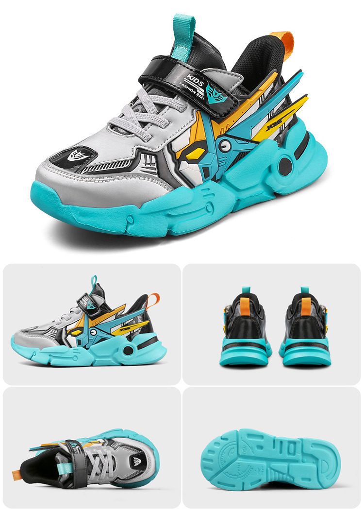 Boys' Spring And Autumn New Style Fashionable Leather Comfortable Middle And Large Children's Running Shoes Casual Velcro Sports Shoes_voghion.com