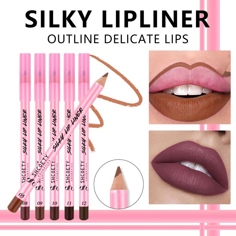 Lipliner, 12 Farben, matter Lippenstift, Lipliner-Set, Nude-Farbe, langanhaltend, nicht verblassend, erste Generation_voghion.com