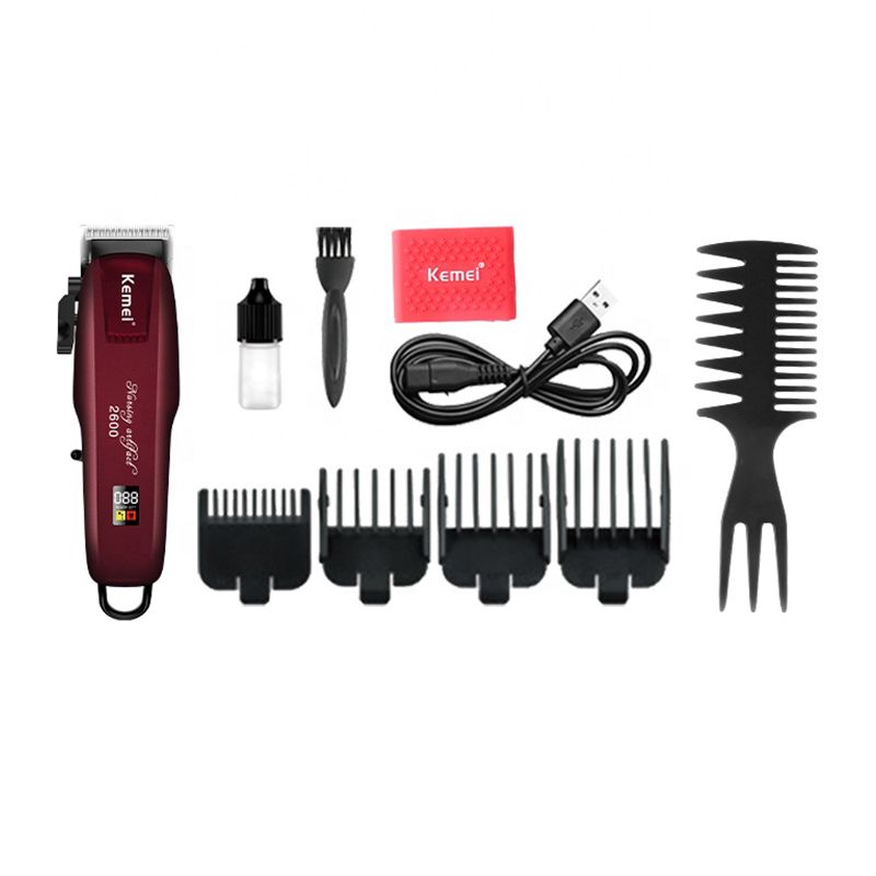 Kemei Km-PG2600 USB-opladning Digitalt display Trimmer Justerbar elektrisk hårklipper Genopladelig klipper_voghion.com