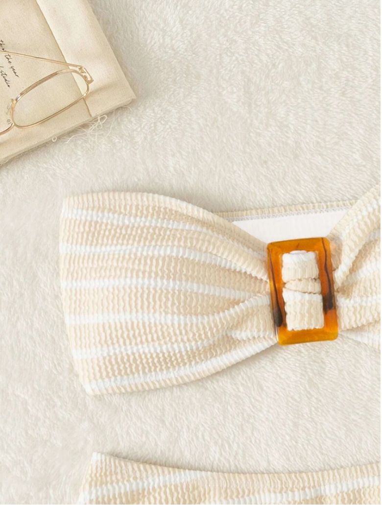 Gestreiftes 2-teiliges Bikini-Bademode-Set für Damen_voghion.com