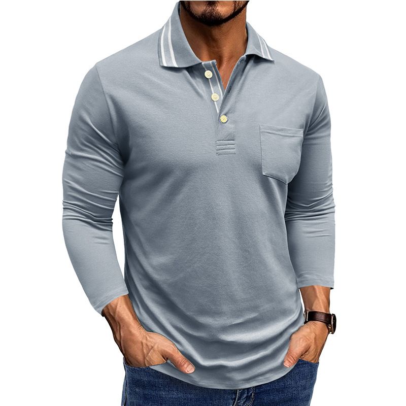 Polo a maniche lunghe con risvolto e bottoni da uomo_voghion.com