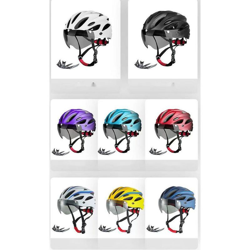 Bicycle Mountain Off-road Outdoor Riding Magnetic Visor Helmet With Light_voghion.com