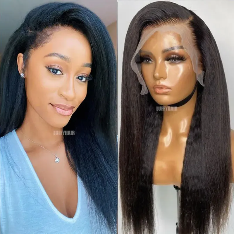 Kinky Straight Silk Base Full Lace Parūka Cilvēka Mati Bezlīmju 24 collas 150 Blīvums_voghion.com