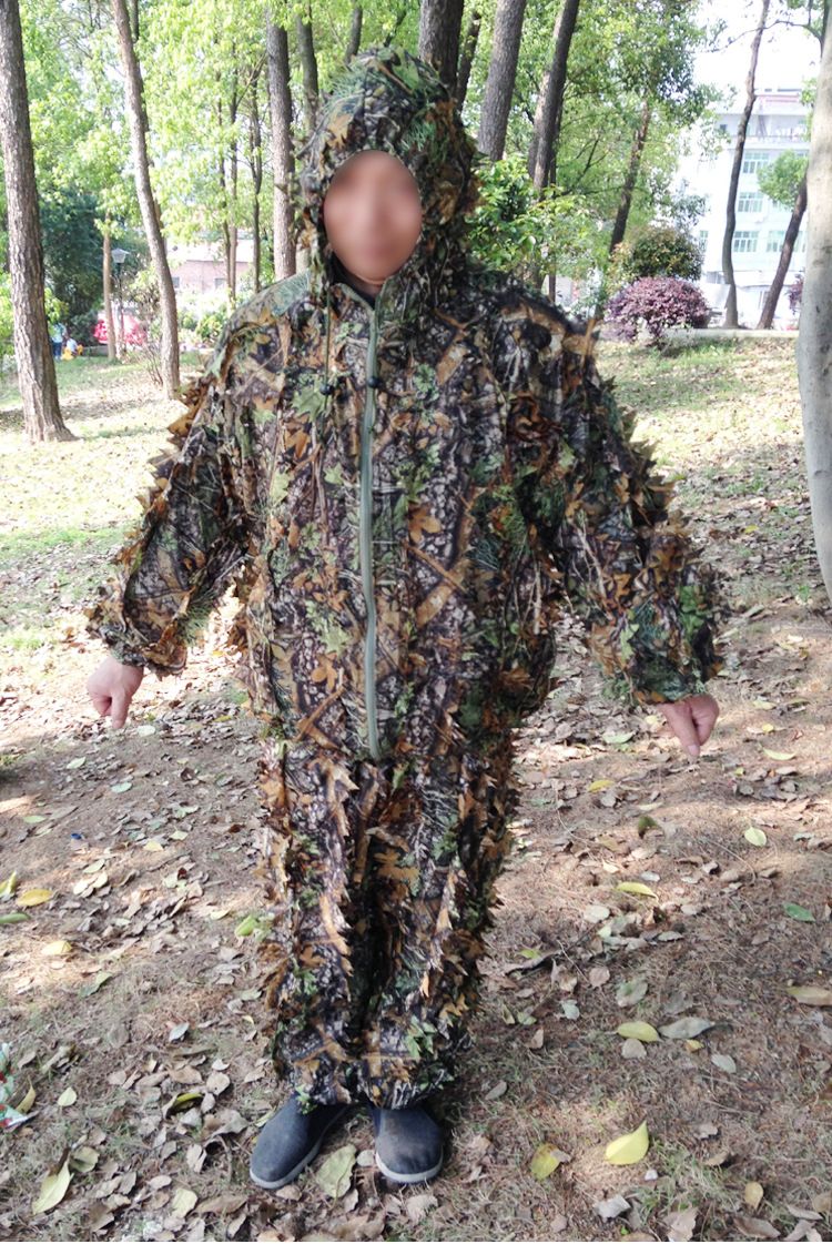 Plus Size 3D Camouflage Bionic Leaf Cloak Camouflage Ghillie Suit Camouflage Bird Watching Suit Hunting Suit_voghion.com