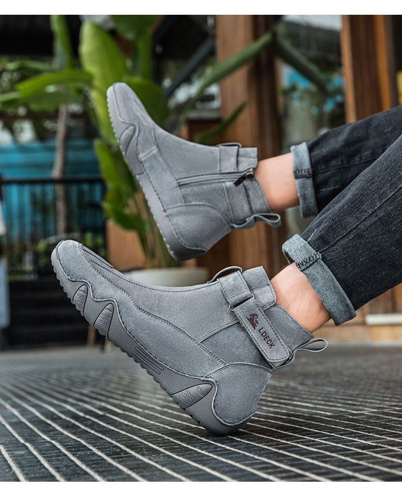 Stivali Martin da uomo in stile retrò, in pelle, di grandi dimensioni, alti, resistenti all'usura, scarpe casual da esterno_voghion.com