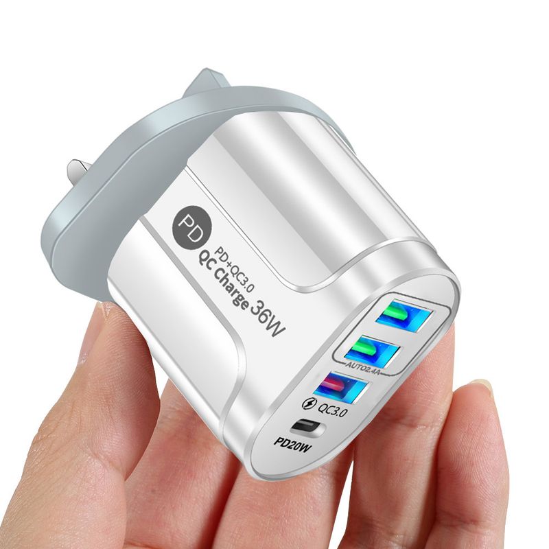 Music Festival 36W PD+QC3.0 2.4A dual fast mobile phone charger with multi port USB and PD head for travel charging_voghion.com