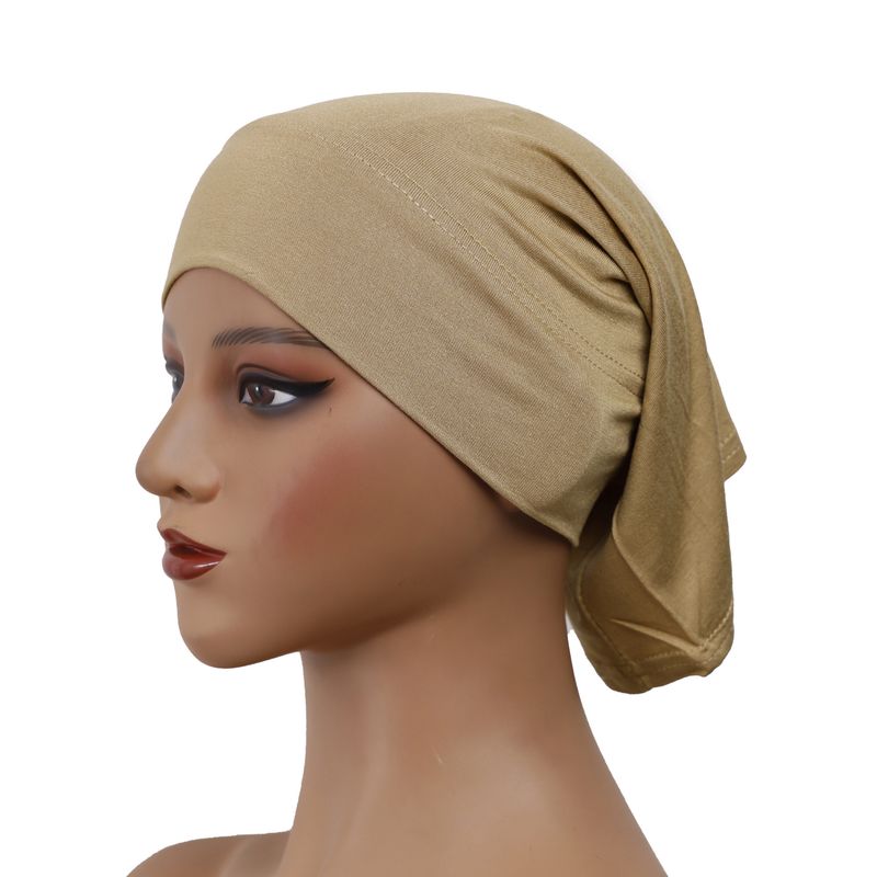 Turbante de algodón mercerizado para mujer: hiyab suave de primera calidad para mujeres musulmanas_voghion.com