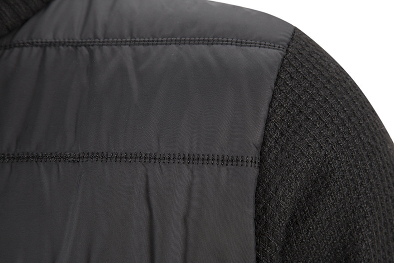 Herrenbekleidung, Stehkragenpullover, Jacke, Fleece, gepolstert, Oberbekleidung, lockere Strickjacke, Strickjacke, Winter-Strickjacke_voghion.com
