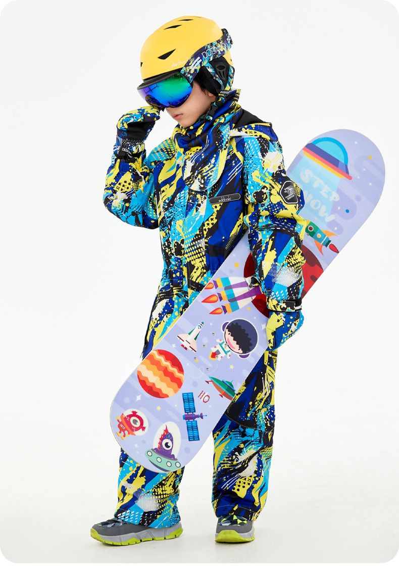 "Geïsoleerd sneeuwpak voor kinderen - waterdicht en winddicht eendelig skipak voor jongens en meisjes (Aurora/Paars/Alfabet/Bliksem, 100-140 cm)"_voghion.com