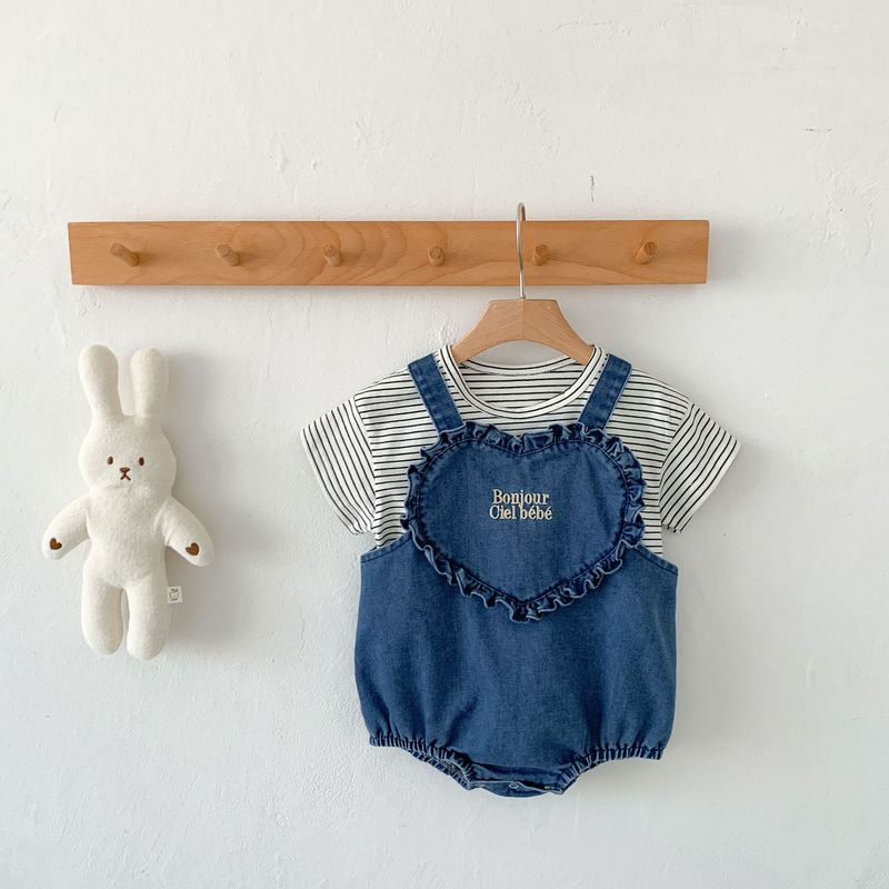Korean style summer clothes, soft denim straps, buttocks, western-style baby and cute jumpsuit for outdoor wear_voghion.com