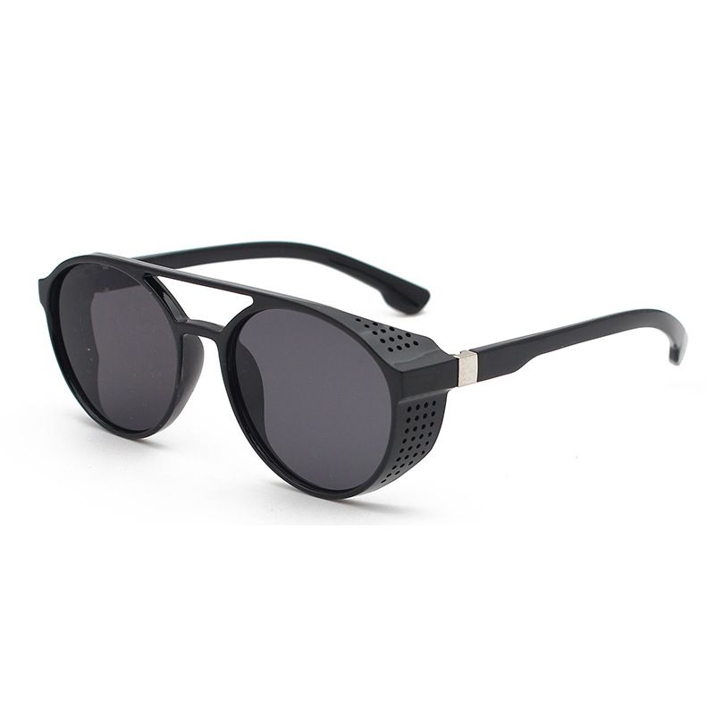 Tendencia de moda nuevas gafas de sol retro redondas steampunk_voghion.com