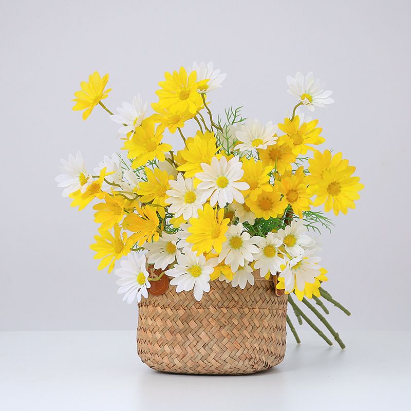 Yapay Papatya Çiçek Buketi - Ev Dekorasyonu, Düğün ve Fotoğraf Aksesuarları İçin Gerçekçi Sahte Çiçek Düzenlemesi 47 Cm Şampanya, Turuncu_voghion.com