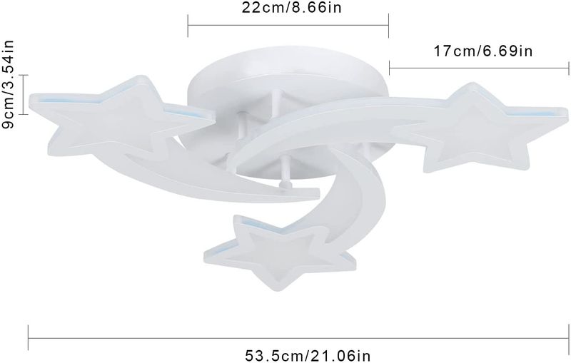 GOECO Meteor Acryl Deckenleuchte 3 weiße Strahler 30W dimmbar mit Fernbedienung 220V_voghion.com