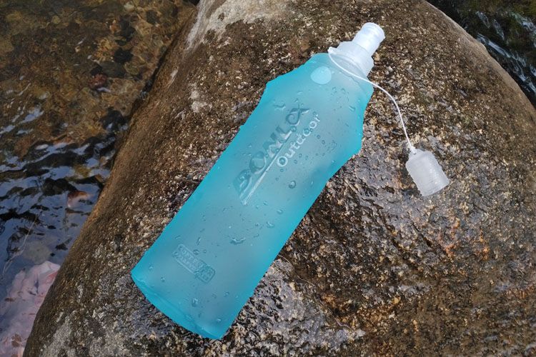 TPU Food Grade Tragbare Weiche Flasche Outdoor Sport Taille Radfahren Laufen Silikon Auslauf Reise Klapp Wasser Tasche_voghion.com