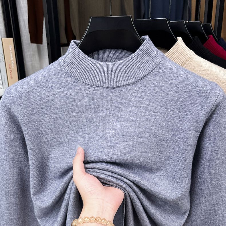 Pull tricoté mi-col roulé pour homme, épais et chaud, lavable en machine, nouvelle collection automne-hiver 2025_voghion.com