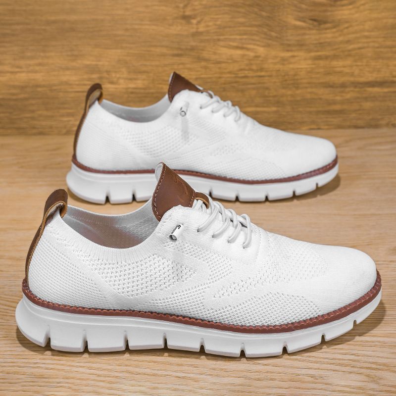2023 Britischer Stil Herrenschuhe Sommer Atmungsaktive Sportschuhe Fliegende Mesh-Schuhe Herren Grenzüberschreitende Große Größe 48 Größe Lauftrendige Schuhe_voghion.com