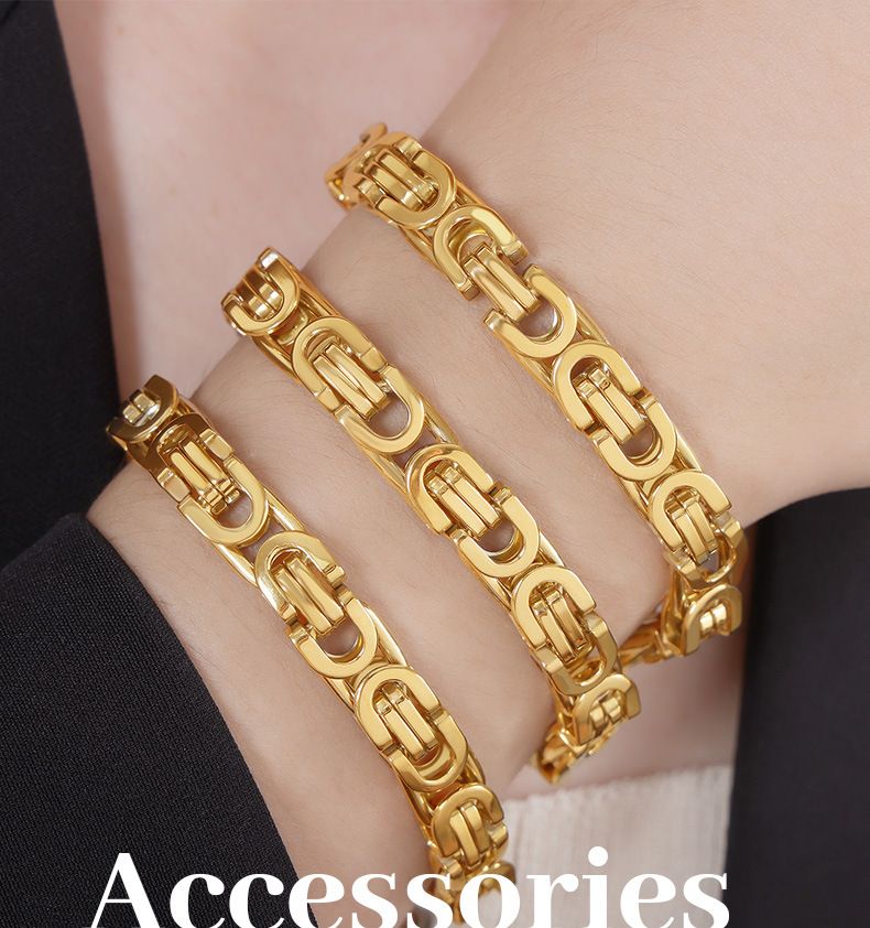 Herren- und Damenschmuck Übertriebene Metallarmbänder Unisex-Stil Schmuck All Match Titanstahlarmbänder_voghion.com