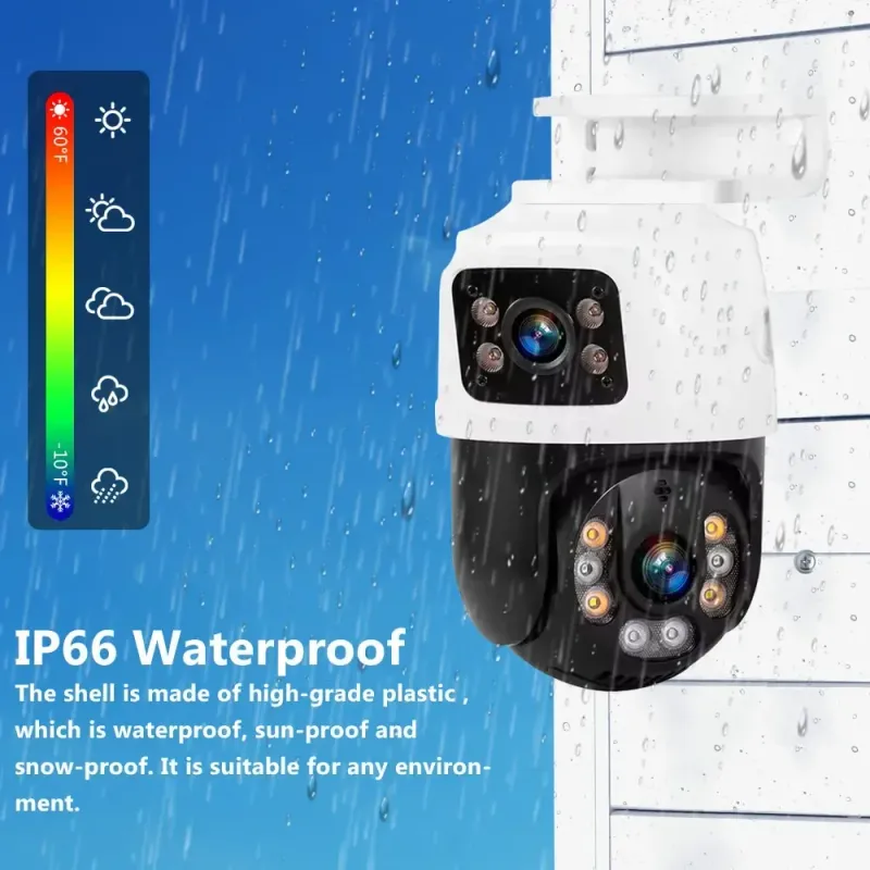 8MP 4K-objektiv POE PTZ Doble skjermer Smart hjem 360° kablet videoovervåking IP-kamera Bevegelsesdeteksjon CCTV ICsee_voghion.com