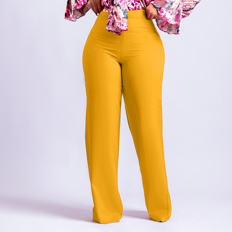 Women's fashion temperament Tongle casual large size wide leg pants_voghion.com