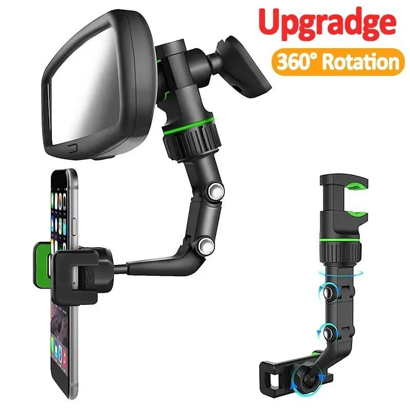 Universal Mobile Car Phone Holder Rear View Mirror Mount Stand 360° Rotatable UK_voghion.com