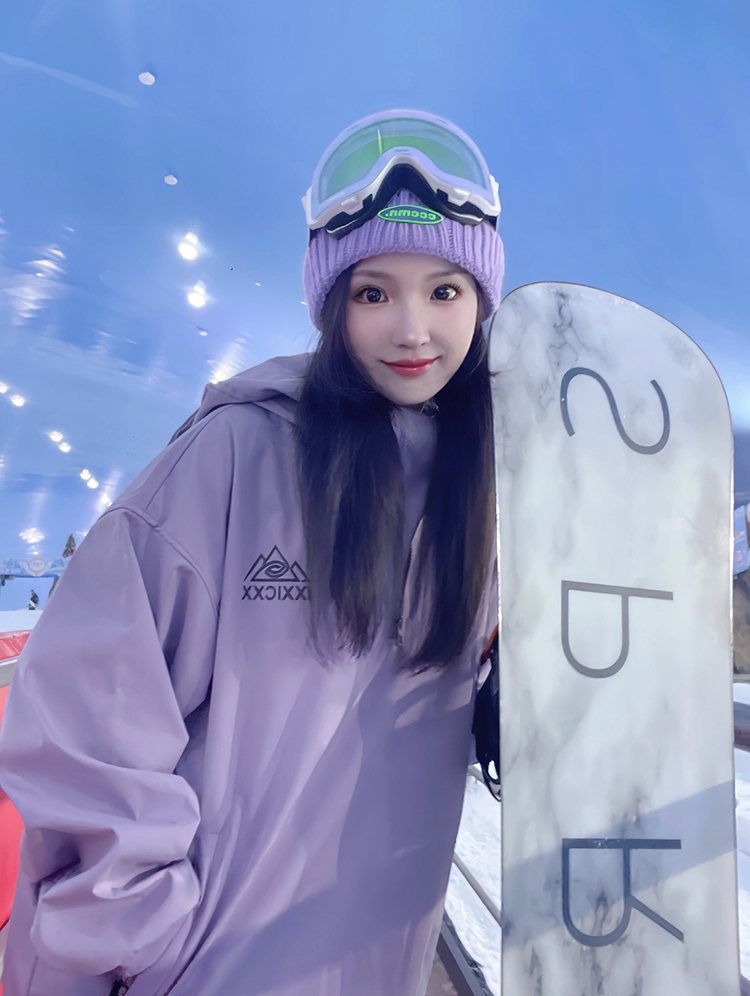 Internet-Berühmtheit, winddicht, wasserdicht, Hasenohr-Anzug-Set, Paar-Stil, Silberfuchs-Fleece-Skihose_voghion.com