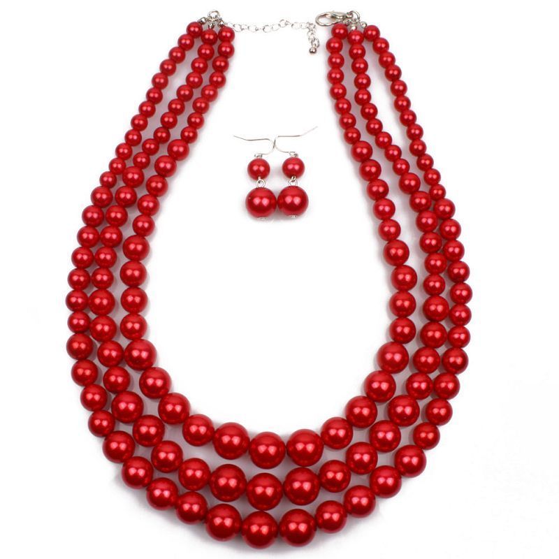 Handmade pearls, fashionable and exaggerated women's pearl collarbone, multi-layered necklace, exhibition hall style_voghion.com