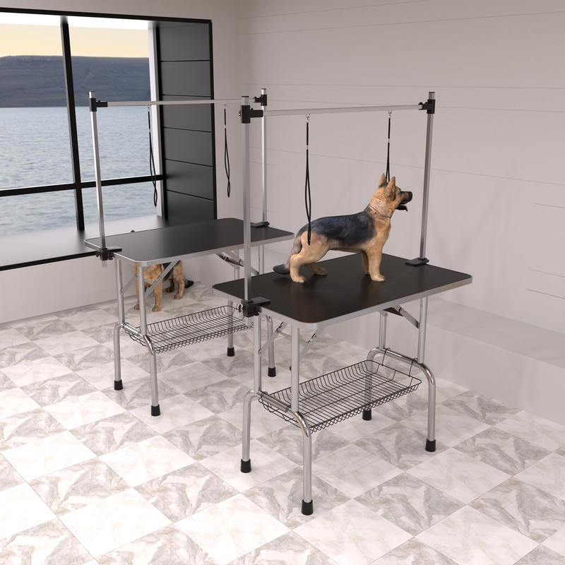 Large Grooming Table For Pet Dog And Cat With Adjustable Arm And Clamps Large Heavy Duty Animal Grooming Table, 42''/Black_voghion.com