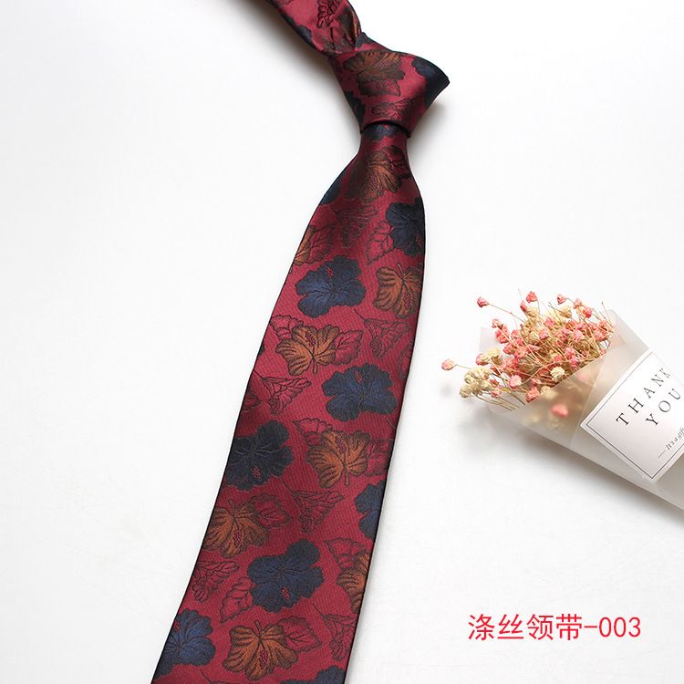 Shengzhou Direct Men's Trendy 8cm Business Formal Casual Work Striped Red Hand-Tied Tie_voghion.com