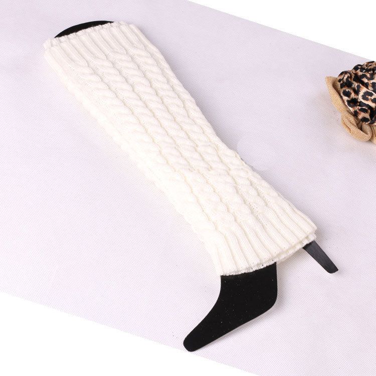 Grobe Wollsocken, Beinwärmer, gestapelte Socken im koreanischen Stil, gestrickte Beinabdeckungen für Herbst und Winter, grenzüberschreitende, achtstellige, gedrehte Beinschutzstiefel_voghion.com