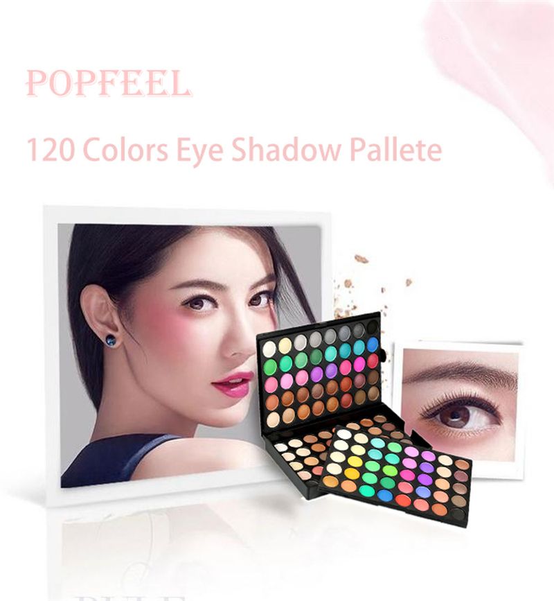120 couleurs paillettes fard à paupières Palette mat ombre à paupières Palette miroitant brillant nu maquillage Palette ensemble Kit cosmétique femmes_voghion.com