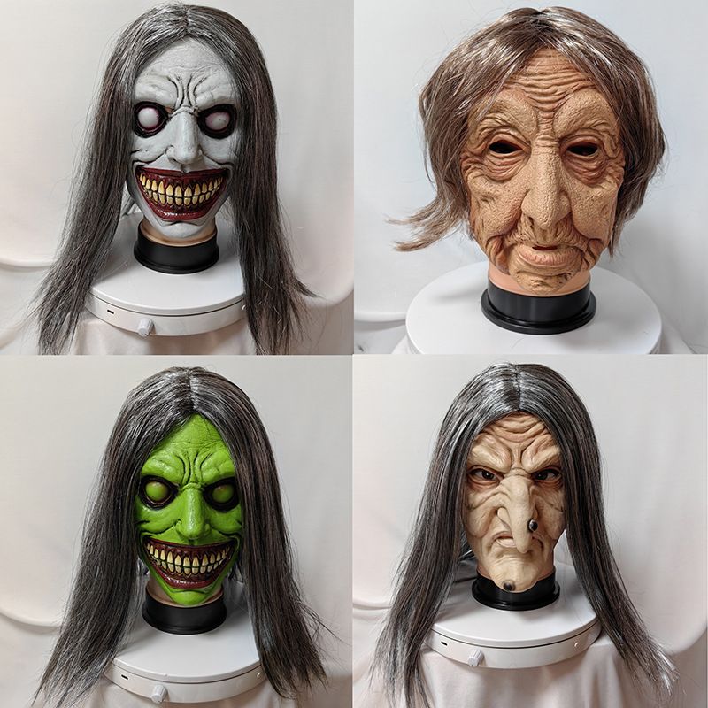 Maska za pola lica Bijela maska demona za lice Kostur Horor Cosplay Maska egzorcista_voghion.com