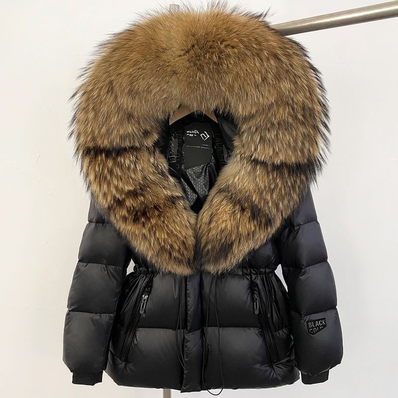 Women's Clothing Luxury Winter Women's Goose Down Coat With Fox Fur Trim Hooded Long Parka Jacket - Detachable Faux Fur Collar, Windproof & Warm_voghion.com