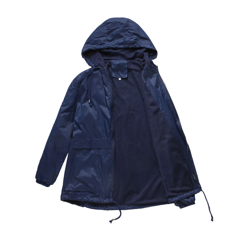 Dameskleding Nieuw lichtgewicht gaasjack met capuchon, buitenregenjas, kort windjack vest_voghion.com