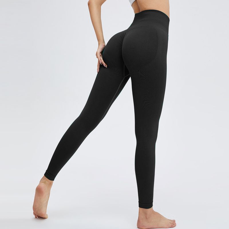 Pantalon Yunda de yoga pour femmes, épais, sans couture, ligne T, pêche, fesses, plissé, taille haute, serrage du ventre, levage des fesses, fitness, long_voghion.com
