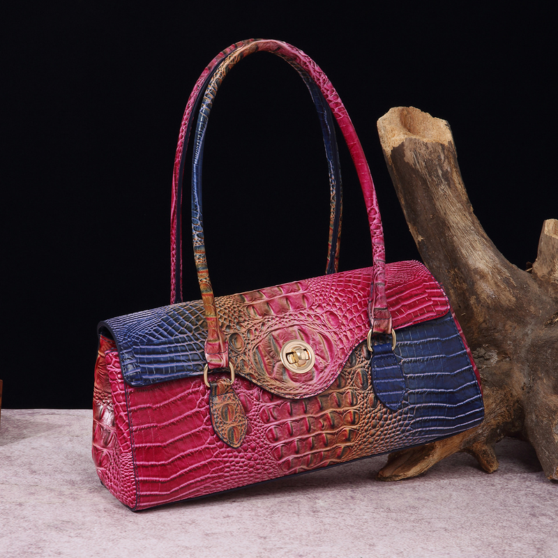 Borsa da ascella portatile retrò, da donna, con motivo a coccodrillo_voghion.com