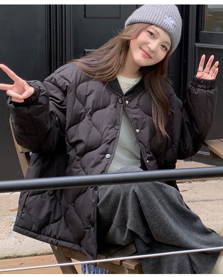 Giacca in cotone oversize nuova e ampia da donna alla moda, modello Milk Bear Hug Ling Grid, per studenti_voghion.com