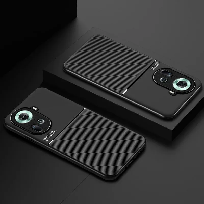 Luxury Leather Case For OPPO Reno 12F 11F 12 11 10 Pro Plus 5G 4G Built In Metal Plate Covers Support Car Holder Magnetic Case_voghion.com