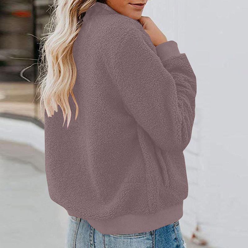 Fleecejack met rits voor dames - comfortabele winteroutfit met zachte sherpavoering, lichtgewicht en warm, casual streetwear_voghion.com