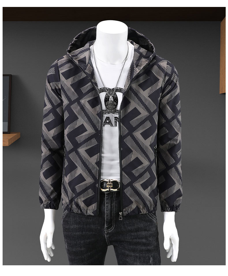 Men's clothing station men's jacket slim fit trendy brand jacket jacket new autumn windbreaker trendy all-match hooded top clothes_voghion.com