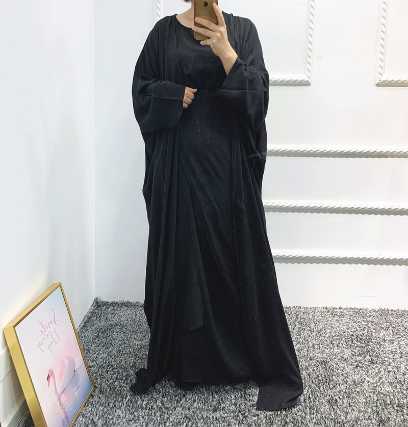 Women's clothing Muslim women's burqa Turkish cardigan robe solid color three-piece set muslim abaya_voghion.com