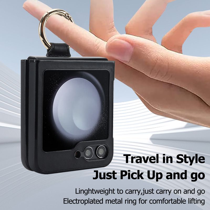 Applicable to Samsung ZFlip6 mobile phone case, rhombus ring, small fragrant wind folding protective case, zflip5/4 leather case, high-end._voghion.com