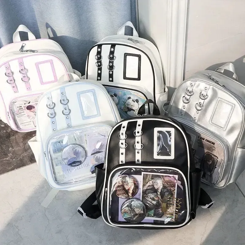 Zaino mini carino Y2K da donna, borsa kawaii Ita, zaino trasparente per ragazze dolci, zaino fai da te con display, stile Lolita Preppy_voghion.com