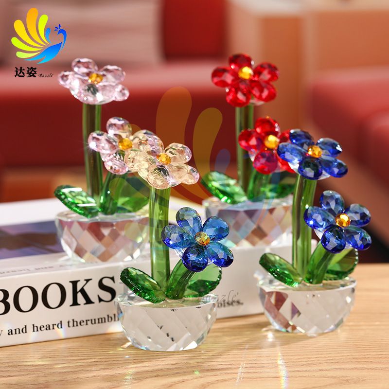 Decorazione per la casa con fiori artificiali, stile nordico, semplice e moderno, in cristallo lilla._voghion.com