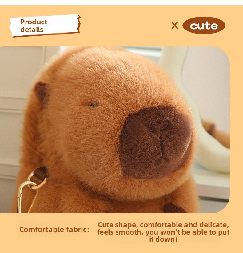 Capybara Crossbody Backpack, Capybara Ugly Cute Plush Toy, Doll ,children's Gift_voghion.com