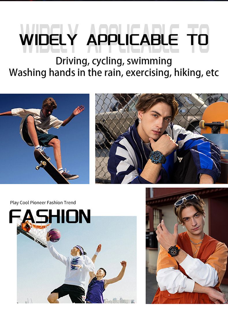 Men's Digital Analog Sports Watch With Waterproof, Stopwatch, Alarm, And Luminous Display Outdoor Sports Multi Function Watch For Men_voghion.com