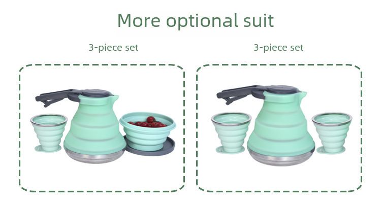 Outdoor American Style Silicone Folding Kettle Portable Wild Camping Open Fire Coffee Tea Cooker Cooking Portable Pot_voghion.com