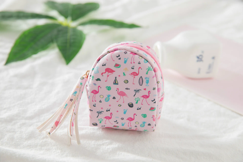 Tegneserie Flamingo mynt Veske kvinner lommebøker liten søt kawaii kortholder nøkkel pengeposer for barn dame vesker 18_voghion.com