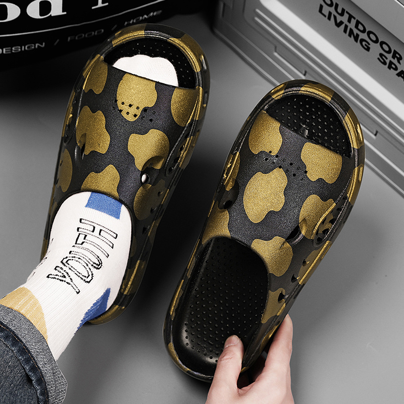 Men Slippers External Wear Sandals Open Toe Pillow Beach Slippers for Summer Soft Foam Sliders Slip Comfy_voghion.com