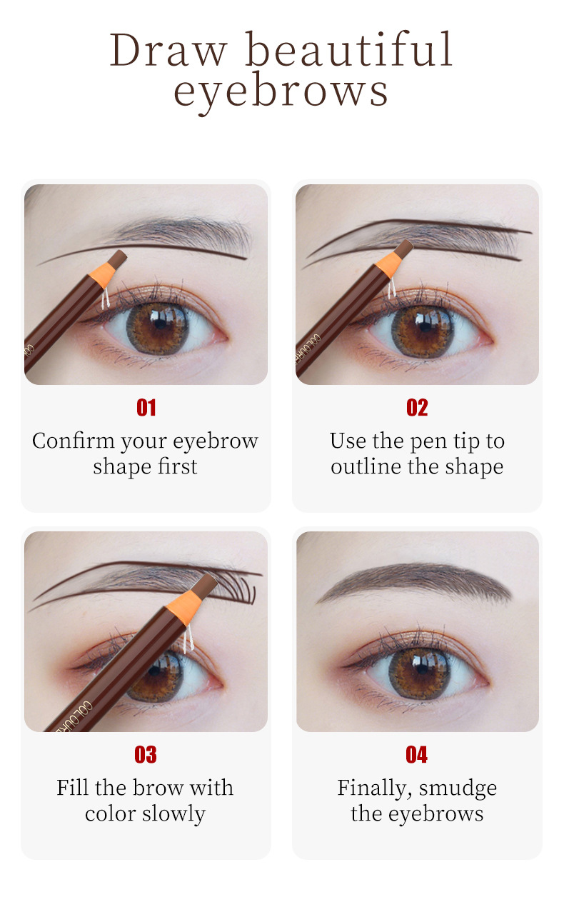 Makeup 1818 szemöldökceruza vízálló és izzadságálló, fakulásmentes tartású, stúdió sminkeseknek kezdőknek._voghion.com