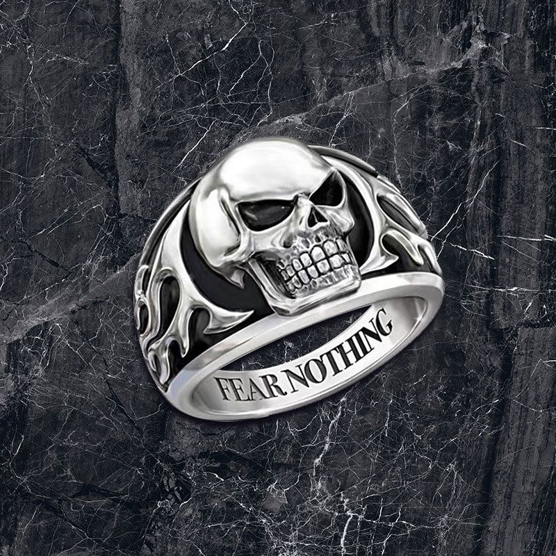 Totem Pattern Zircon Ring For Men Punk Dark Gothic Cool Style Fashion Jewelry_voghion.com